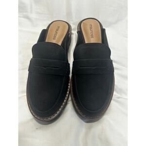 Maurices Black Mule Loafer Slip-On Shoes Women’s Size 7 Lug Sole